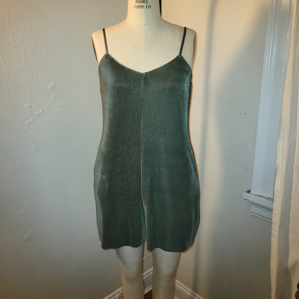 Pleated Satin Dressy Romper